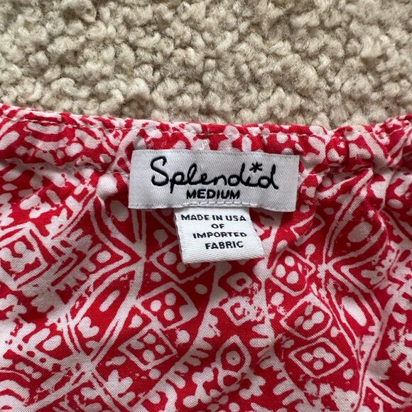 Splendid Romper Women’s Medium Red And White Rayon Drawstring Spaghetti Strap - Picture 11 of 16